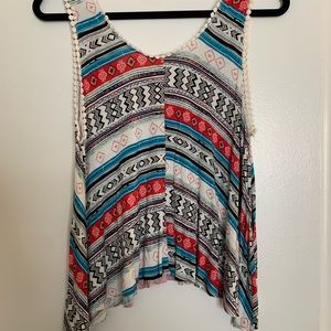Aztec print tank top